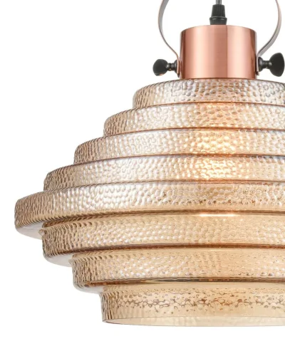 Светильник подвесной Genio VL5404P21 Vele Luce янтарный 1 лампа, основание розовое золотое в стиле современный выдувное фото 3