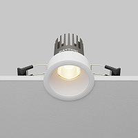 Светильник точечный LED Dip DL115-10W-3K-W Maytoni белый на 1 лампу, основание белое в стиле хай-тек современный круглый