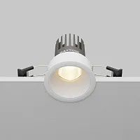 Светильник точечный LED Dip DL115-10W-3K-W Maytoni белый на 1 лампу, основание белое в стиле хай-тек современный круглый