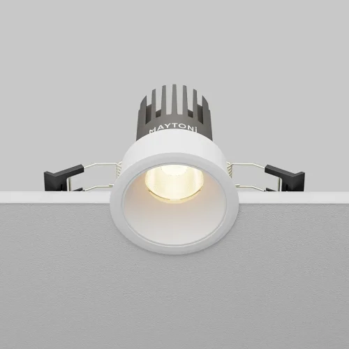 Светильник точечный LED Dip DL115-10W-3K-W Maytoni белый на 1 лампу, основание белое в стиле хай-тек современный круглый