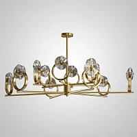Люстра потолочная ADONICA CH B L24 193015-23 ImperiumLoft прозрачная на 24 лампы, основание латунь в стиле современный 