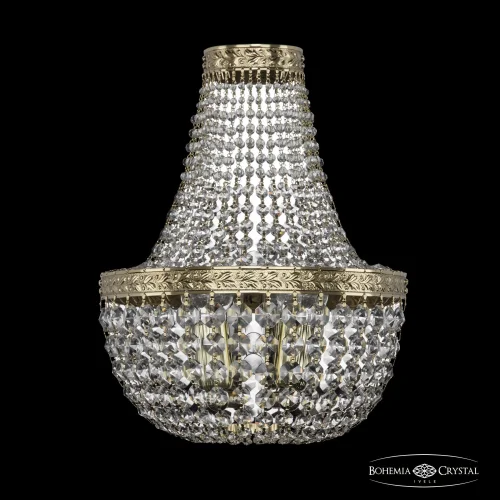 Бра 19111B/H1/25IV G Bohemia Ivele Crystal прозрачный на 3 лампы, основание золотое в стиле классический sp