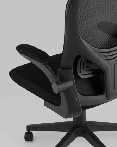 Кресло офисное TopChairs Airone, черный УТ000036682 Stool Group, чёрный/сетка текстиль, ножки/металл/чёрный, размеры - ***** фото 7