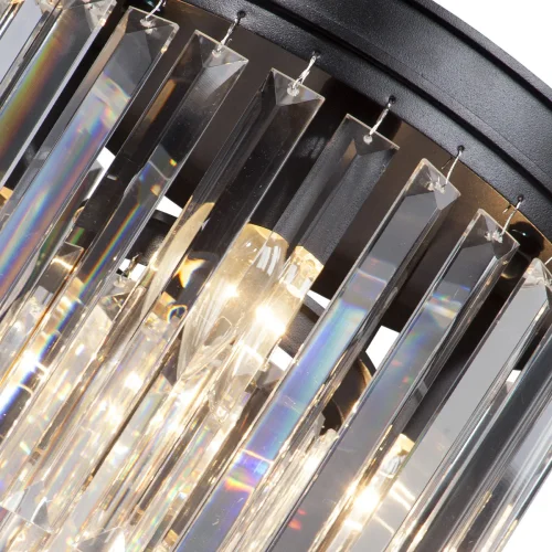 Люстра потолочная V5151-1/3+1PL Vitaluce прозрачная на 4 лампы, основание чёрное в стиле классический современный  фото 2