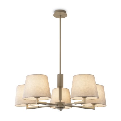 Люстра на штанге Butler FR2057PL-05BG Freya бежевая на 5 ламп, основание бежевое в стиле классический кантри американский Люстра на штанге Butler FR2057PL-05BG Freya бежевая на 5 ламп, основание бежевое в стиле классический кантри американский