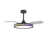 Люстра c вентилятором LED Rafaga 8728 Mantra чёрная на 1 лампу, основание чёрное в стиле современный с пультом