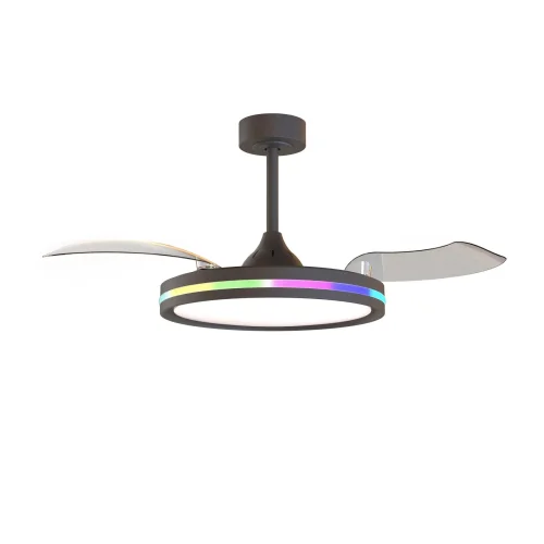 Люстра c вентилятором LED Rafaga 8728 Mantra чёрная на 1 лампу, основание чёрное в стиле современный с пультом