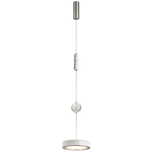 Светильник подвесной LED Riviera 5451/32L Odeon Light белый на 1 лампу, основание никель в стиле классический современный фото 2 Светильник подвесной LED Riviera 5451/32L Odeon Light белый на 1 лампу, основание никель в стиле классический современный фото 2