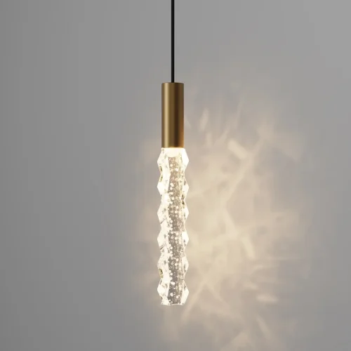 Светильник подвесной LED Selemo MOD328PL-L3BS3K Maytoni прозрачный на 1 лампу, основание латунь в стиле современный фото 4