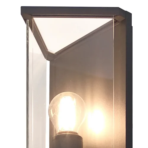 Настенный светильник Meribel 6495 Mantra уличный IP54 чёрный серый 1 лампа, плафон прозрачный в стиле современный E27 фото 3