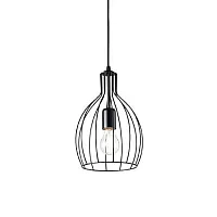 Светильник подвесной лофт AMPOLLA-2 SP1 NERO Ideal Lux чёрный на 1 лампу, основание чёрное в стиле лофт 