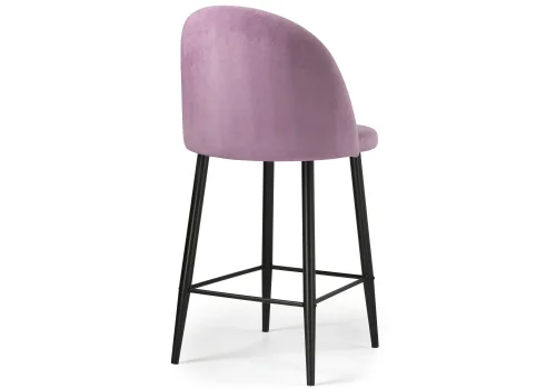 Барный стул Амизуре лавандовый / черный матовый 448660 Woodville, фиолетовый/велюр, ножки/металл/чёрный, размеры - ****480*530 фото 4