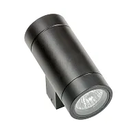 Настенный светильник Paro 351607 Lightstar уличный IP65 чёрный 2 лампы, плафон чёрный в стиле хай-тек GU10