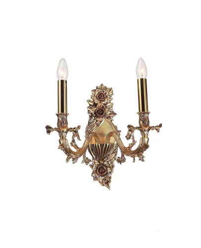 Бра FIRENZE W1780.2 antique gold Lucia Tucci без плафона на 2 лампы, основание золотое в стиле классический 