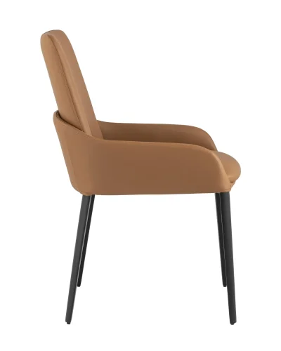 Стул Челси, экокожа, коричневый УТ000025612 Stool Group, коричневый/экокожа, ножки/металл/чёрный, размеры - ****500*505 фото 2