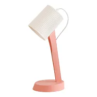 Настольная лампа офисная Union LSP-0672 Lussole белая 1 лампа, основание розовое полимер в стиле современный 