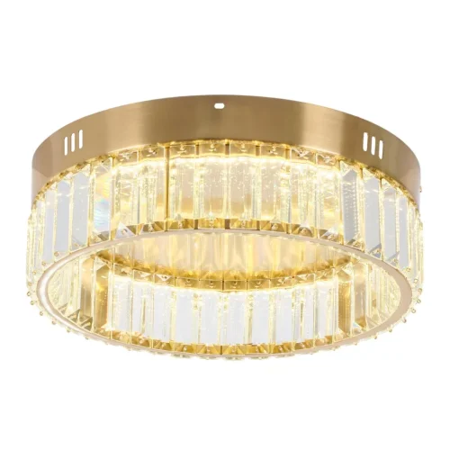 Люстра потолочная LED Irina MR2010-1CL MyFar прозрачная на 1 лампа, основание золотое в стиле современный  фото 2
