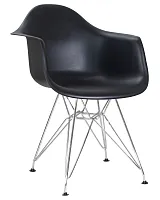 Стул обеденный 620BPP-LMZL DAW CHROME, цвет сиденья черный, цвет основания хромированная сталь Dobrin, чёрный/, ножки/металл/хром, размеры - ****620*645