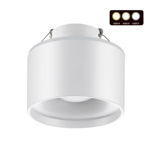 Светильник точечный LED с переключателем цветовой температуры Giro 358961 Novotech белый 1 лампа, основание белое в стиле современный хай-тек 