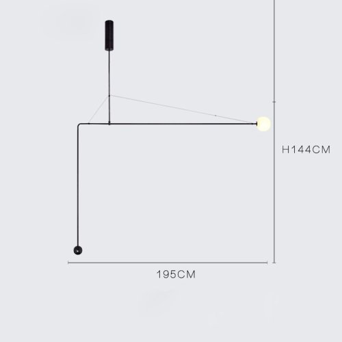 Светильник подвесной LINES L 140826-26 ImperiumLoft белый 1 лампа, основание чёрное в стиле минимализм  фото 4