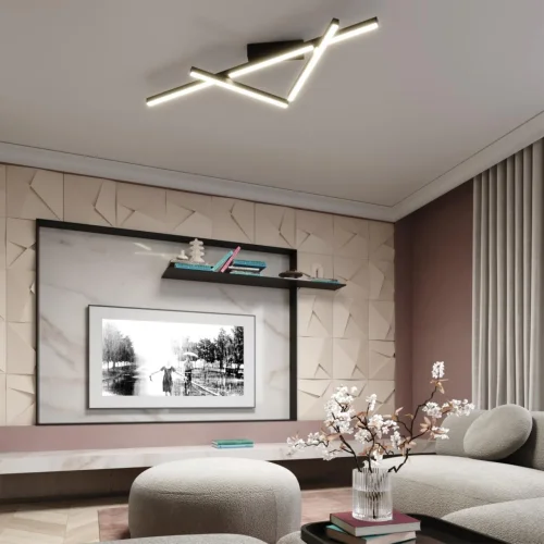 Светильник потолочный LED Tao 4367/50CL Odeon Light чёрный на 1 лампу, основание чёрное в стиле хай-тек линейный фото 3