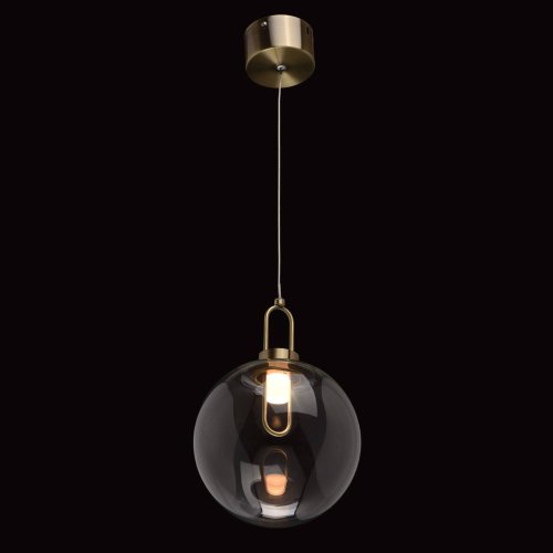 Светильник подвесной LED Крайс 657011101 DeMarkt прозрачный 1 лампа, основание бронзовое в стиле модерн шар фото 2