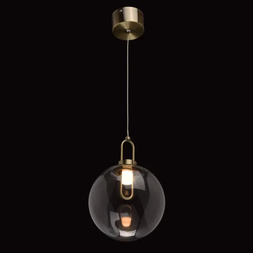 Светильник подвесной LED Крайс 657011101 DeMarkt прозрачный 1 лампа, основание бронзовое в стиле современный шар фото 2