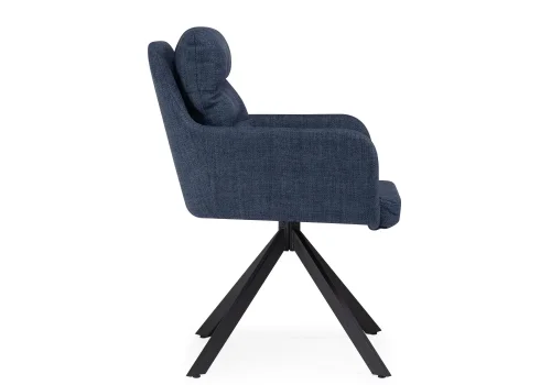 Кресло Бруно крутящееся синее / черное 571692 Woodville, синий/ткань, ножки/металл/чёрный, размеры - ****580*760мм фото 5