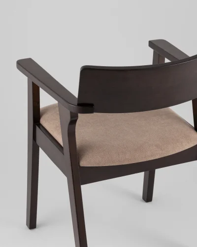 Cтул обеденный МАТС, мягкое сиденье, светло-коричневый УТ000040162 Stool Group, коричневый/текстиль, ножки/массив дерева/коричневый, размеры - ***** фото 7