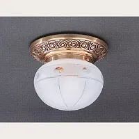 Светильник потолочный PL 7844/1 Reccagni Angelo белый 1 лампа, основание золотое в стиле классический 