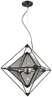 Люстра подвесная Rombo WE244.05.023 Wertmark серая прозрачная на 5 ламп, основание чёрное в стиле современный 