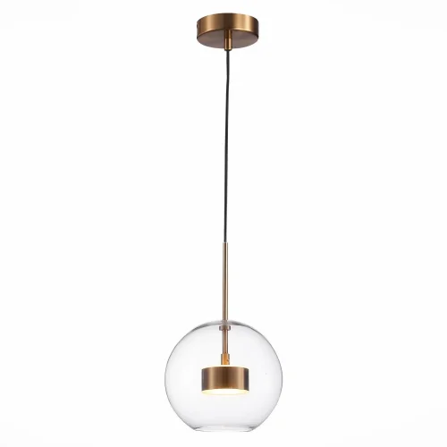 Светильник подвесной LED Bopone SL1133.233.01 ST-Luce прозрачный 1 лампа, основание золотое в стиле современный шар