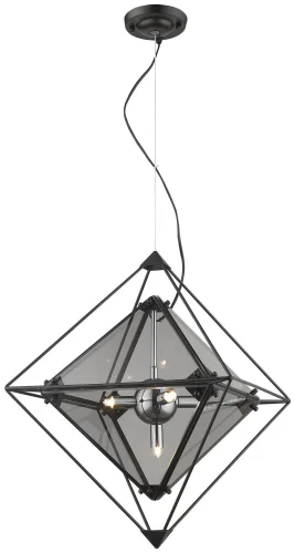 Люстра подвесная Rombo WE244.05.023 Wertmark серая прозрачная на 5 ламп, основание чёрное в стиле современный 