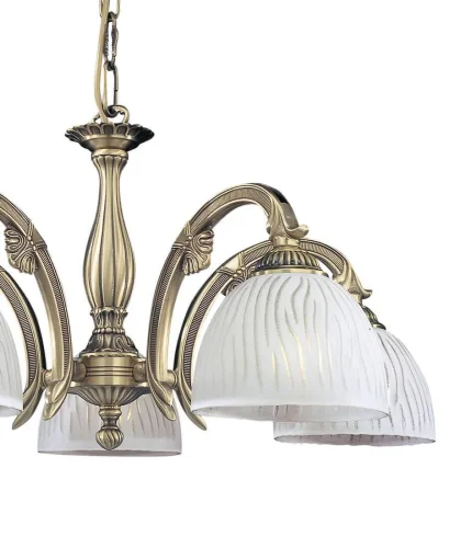Люстра подвесная  L 5650/5 Reccagni Angelo белая на 5 ламп, основание античное бронза в стиле классический  фото 2