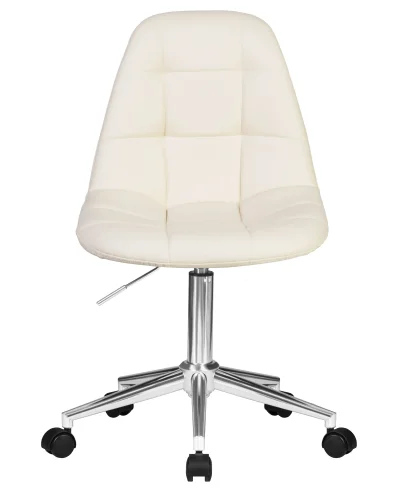 Офисное кресло набор 2 шт. SET-2 9800-LM MONTY, цвет кремовый Dobrin, /экокожа, ножки/металл/хром, размеры - 820*930***620*620 фото 7