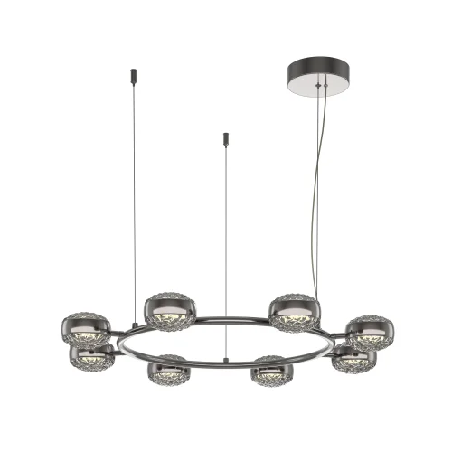 Люстра подвесная LED Mind MOD299PL-L80BC3K Maytoni серая на 1 лампу, основание чёрное в стиле современный шар