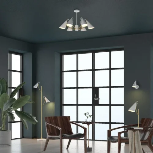 Накладной Светильник потолочный REDDAL 167408-26 ImperiumLoft белый на 1 лампу, основание золотое в стиле современный фото 3