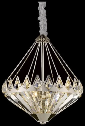 Люстра подвесная хрустальная Leoncia WE146.08.203 Wertmark прозрачная на 8 ламп, основание никель в стиле классический 