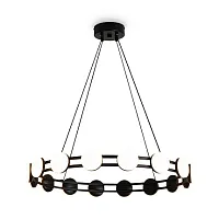 Светильник подвесной LED Collar FR6180PL-L32B Freya чёрный белый на 1 лампу, основание чёрное в стиле современный хай-тек 