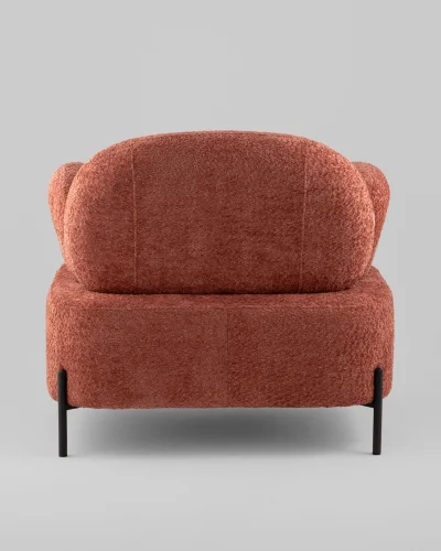 Кресло Кэнди ткань букле коралловый УТ000040025 Stool Group, розовый/букле, ножки/металл/чёрный, размеры - *790*790**860*мм фото 5
