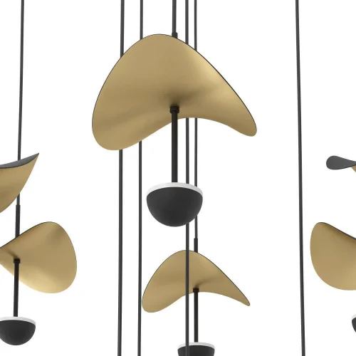 Светильник подвесной LED DIMM Dracera 390341 Eglo чёрный золотой на 17 ламп, основание чёрное в стиле современный флористика каскад фото 3