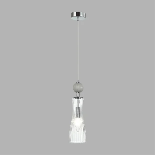 Светильник подвесной Emily 8269/1A Lumion прозрачный на 1 лампу, основание хром в стиле классический фото 5