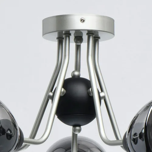 Люстра потолочная Вита 220012605 DeMarkt чёрная серая на 5 ламп, основание серебряное в стиле современный  фото 11