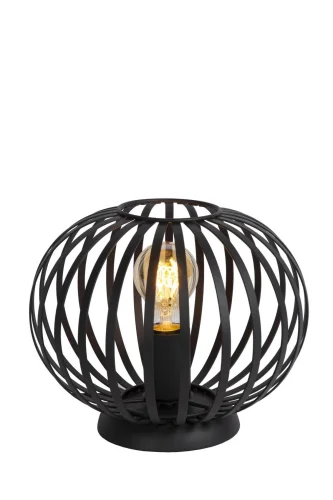 Настольная лампа Manuela 78574/25/30 Lucide чёрная 1 лампа, основание чёрное металл в стиле современный 
