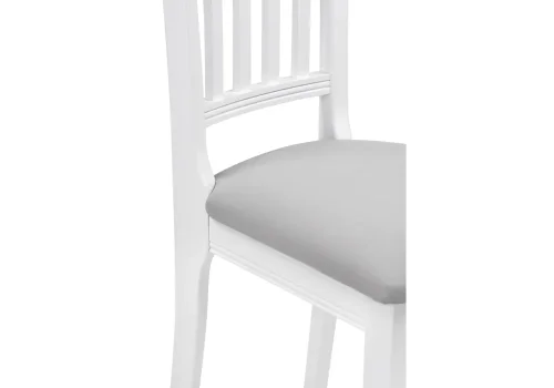 Деревянный стул Фрезино серый велюр / белый 515972 Woodville, серый/велюр, ножки/массив бука/белый, размеры - ****400*500 фото 8