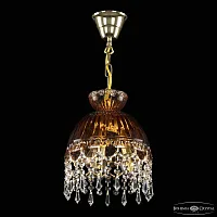 Светильник подвесной 5478/22 G Amber/M-1G Drops Bohemia Ivele Crystal янтарный 3 лампы, основание золотое прозрачное в стиле классический drops