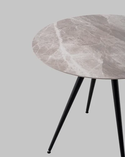 Стол Ники круглый, столешница керамика, Italian light grey 900 УТ000041257 Stool Group столешница серая из керамика фото 4