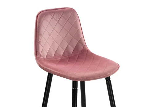 Барный стул Capri pink / black 15128 Woodville, розовый/велюр, ножки/металл/чёрный, размеры - ****435*490 фото 5