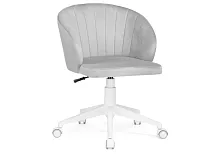 Компьютерное кресло Пард confetti silver серый / белый 464231 Woodville, серый/велюр, ножки/пластик/белый, размеры - *870***590*600