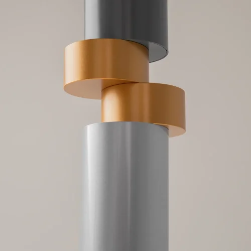 Светильник подвесной Palette MOD303PL-01CFL2 Maytoni серый золотой на 1 лампу, основание чёрное в стиле современный трубочки фото 9